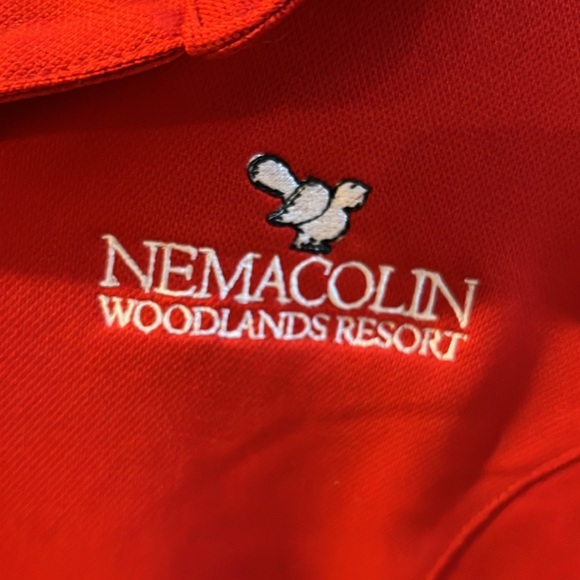 Nike Ladies Dri-FIT Classic Polo Fitted size Medium Nemacolon Logo RED - Picture 2 of 4